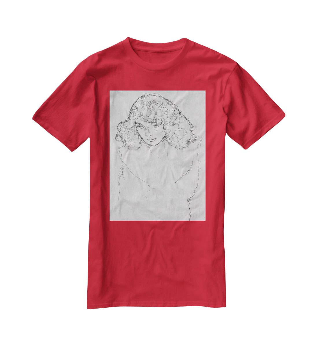 Girls head by Klimt T-Shirt - Canvas Art Rocks - 4
