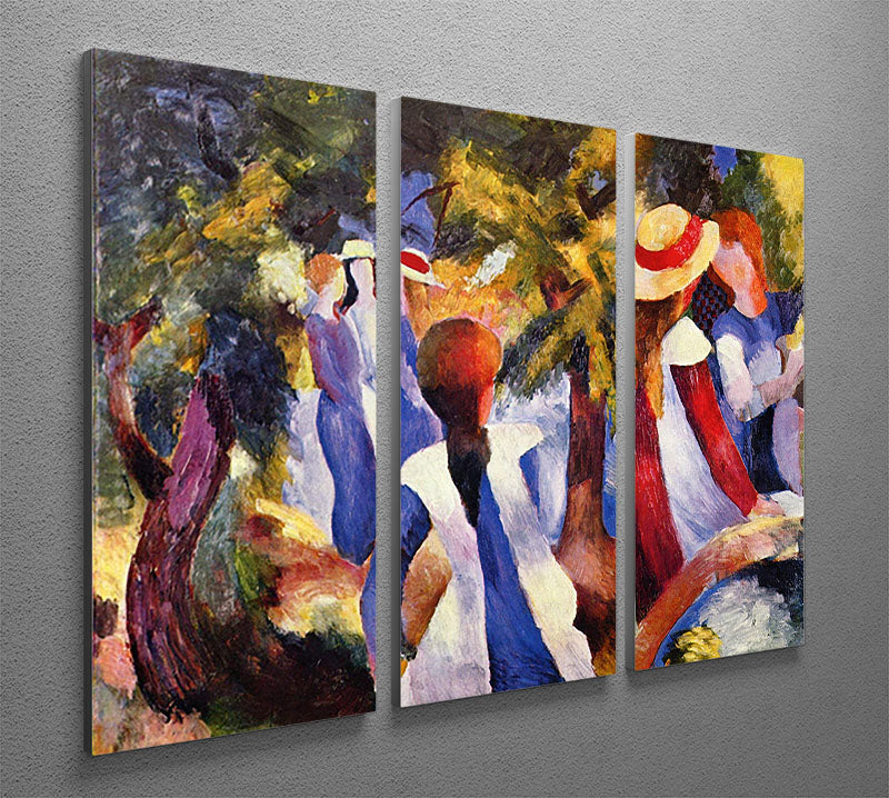 Girls in the Open by August Macke 3 Split Panel Canvas Print - Canvas Art Rocks - 2