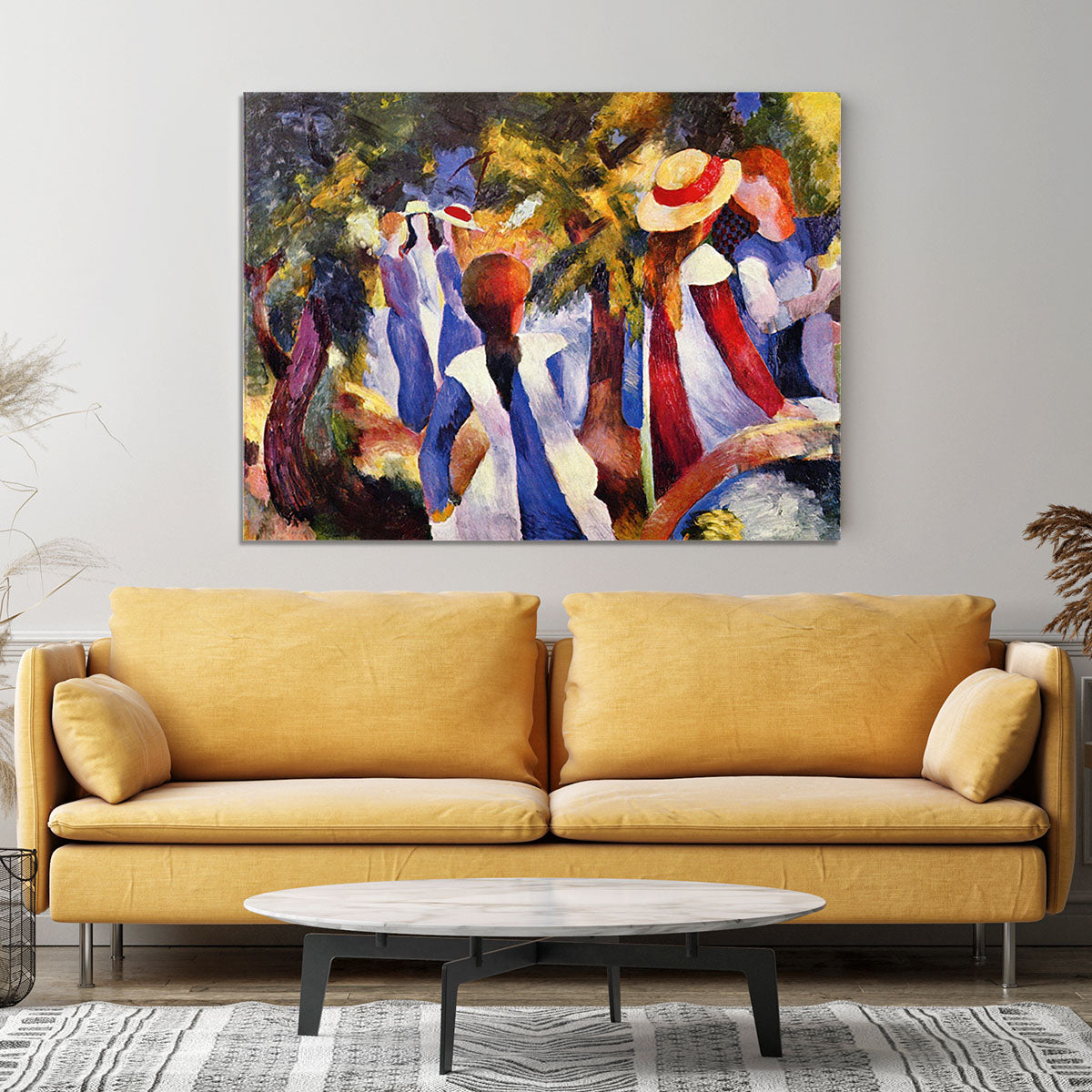 Girls in the Open by August Macke Canvas Print or Poster - Canvas Art Rocks - 4