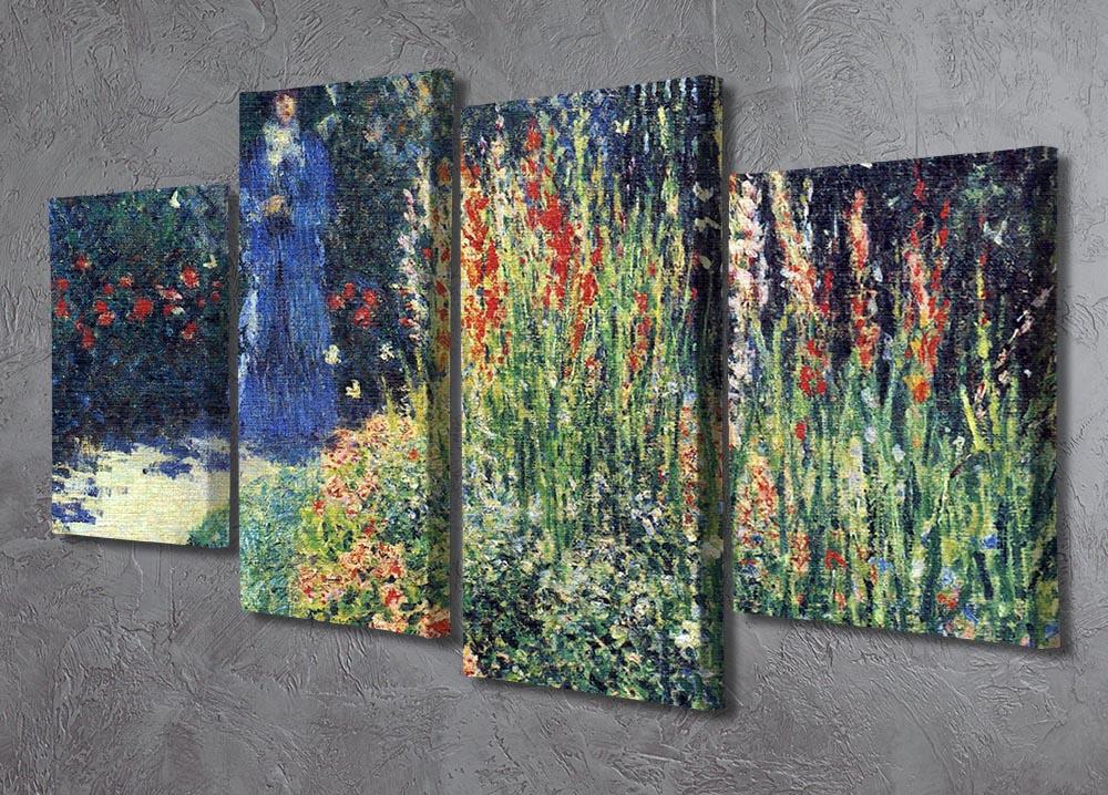 Gladiolas by Monet 4 Split Panel Canvas - Canvas Art Rocks - 2