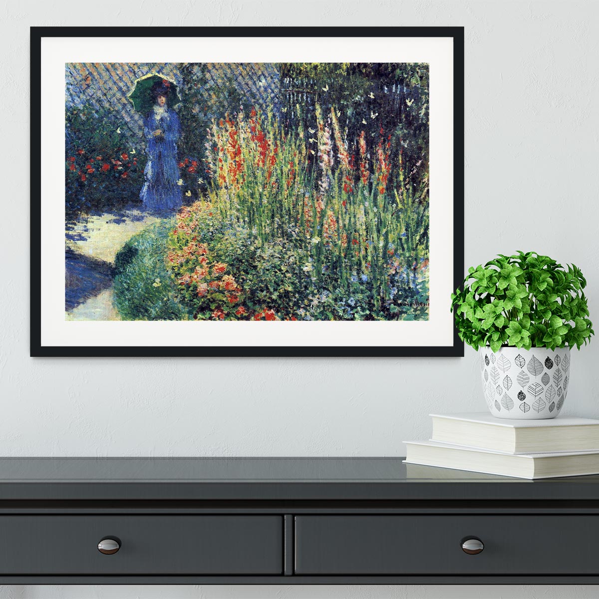 Gladiolas by Monet Framed Print - Canvas Art Rocks - 1