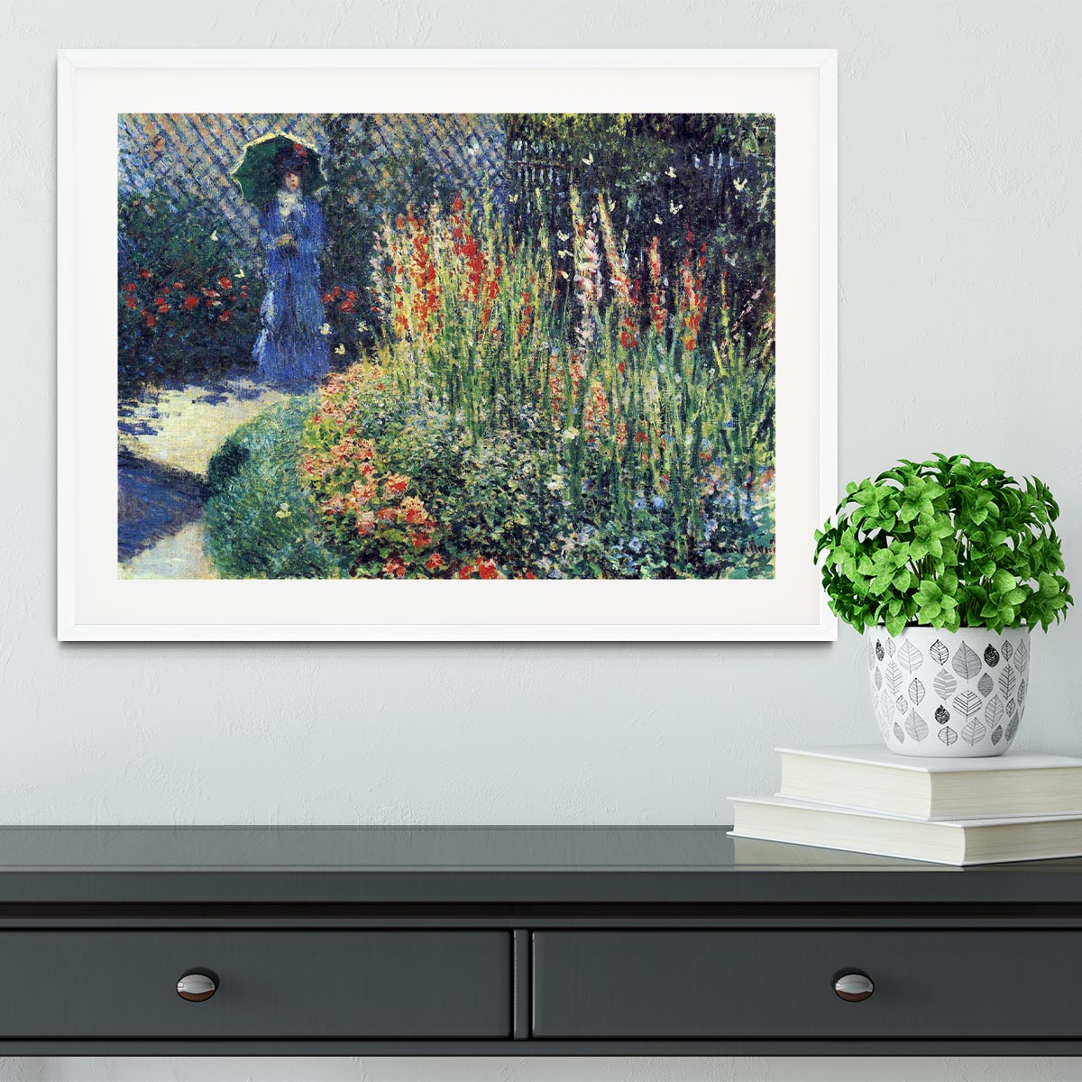 Gladiolas by Monet Framed Print - Canvas Art Rocks - 5
