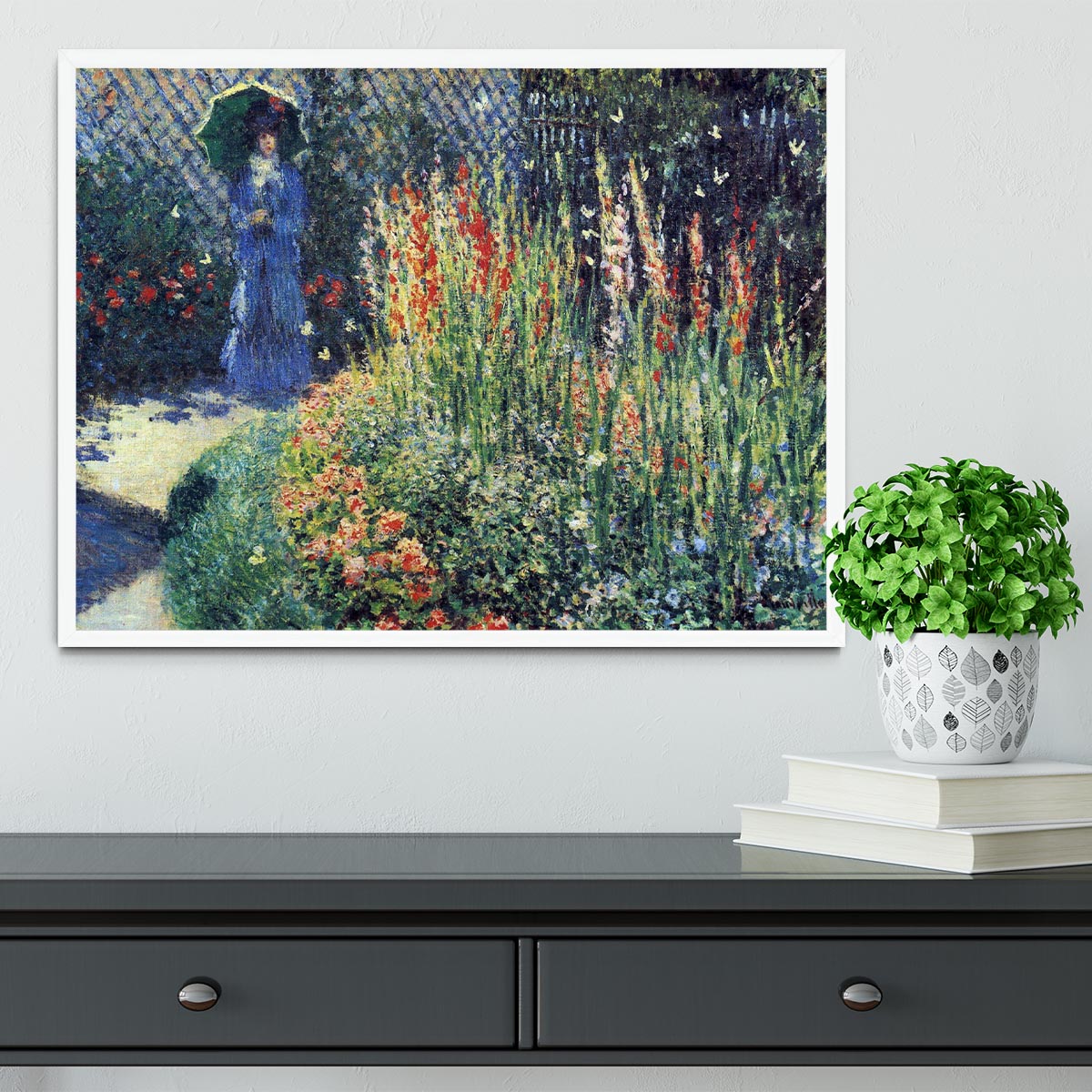 Gladiolas by Monet Framed Print - Canvas Art Rocks -6