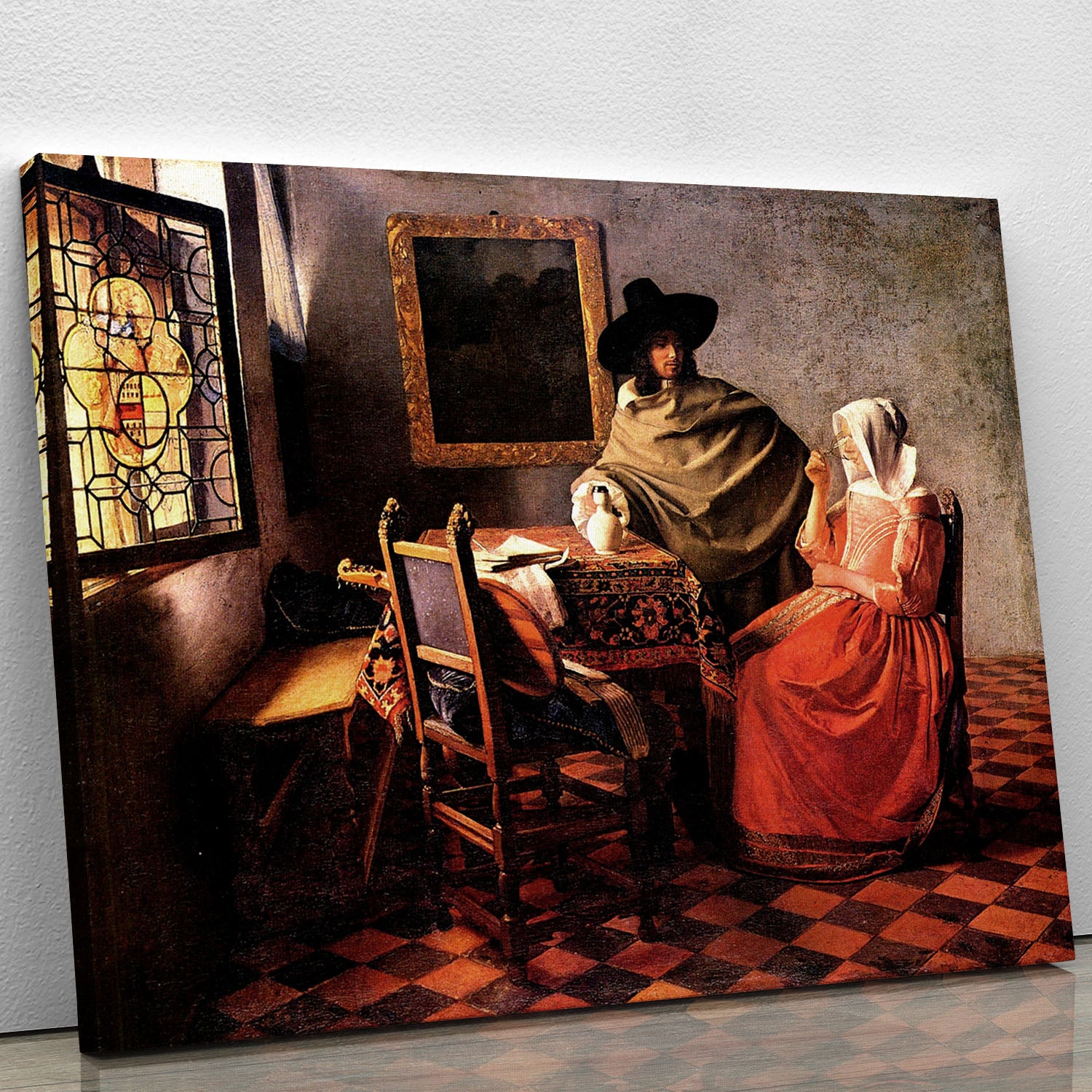 Glass of wine by Vermeer Canvas Print or Poster - Canvas Art Rocks - 1