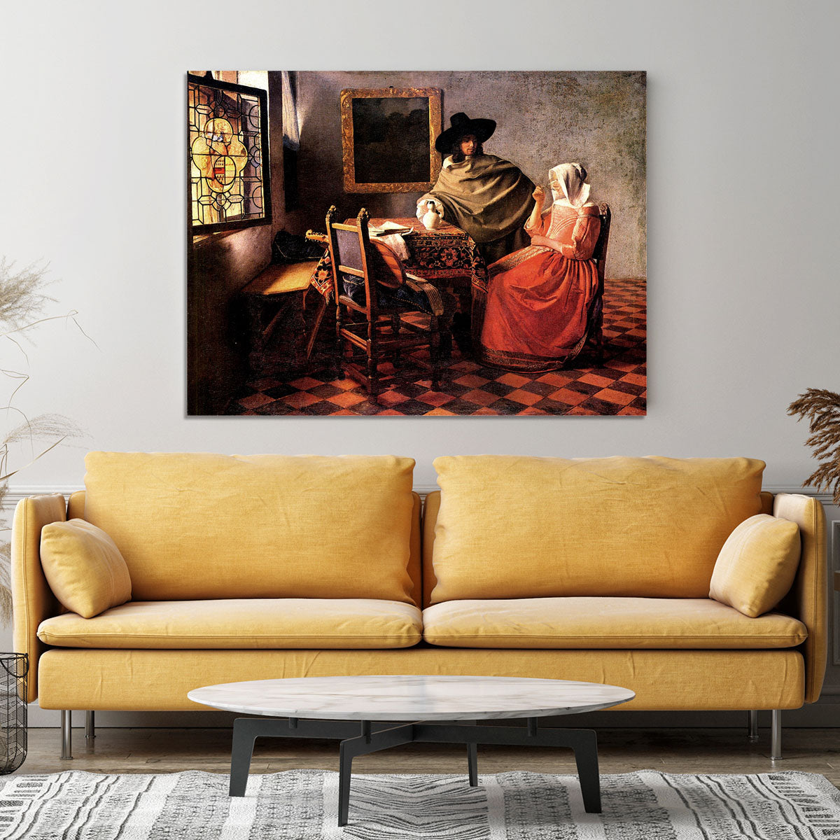 Glass of wine by Vermeer Canvas Print or Poster - Canvas Art Rocks - 4
