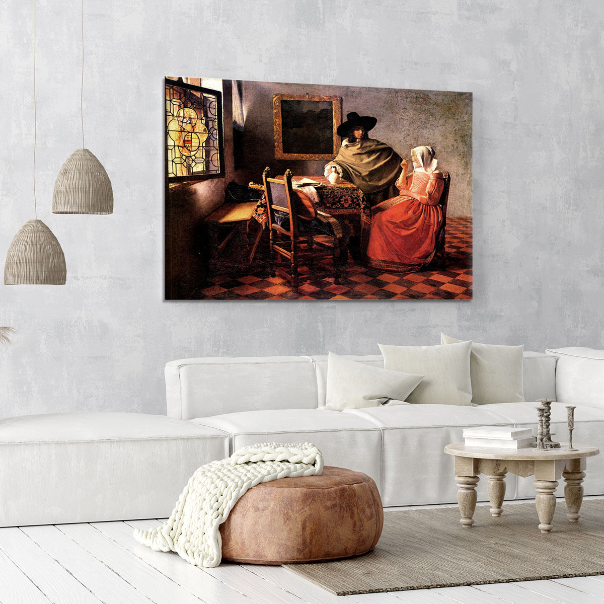 Glass of wine by Vermeer Canvas Print or Poster - Canvas Art Rocks - 6
