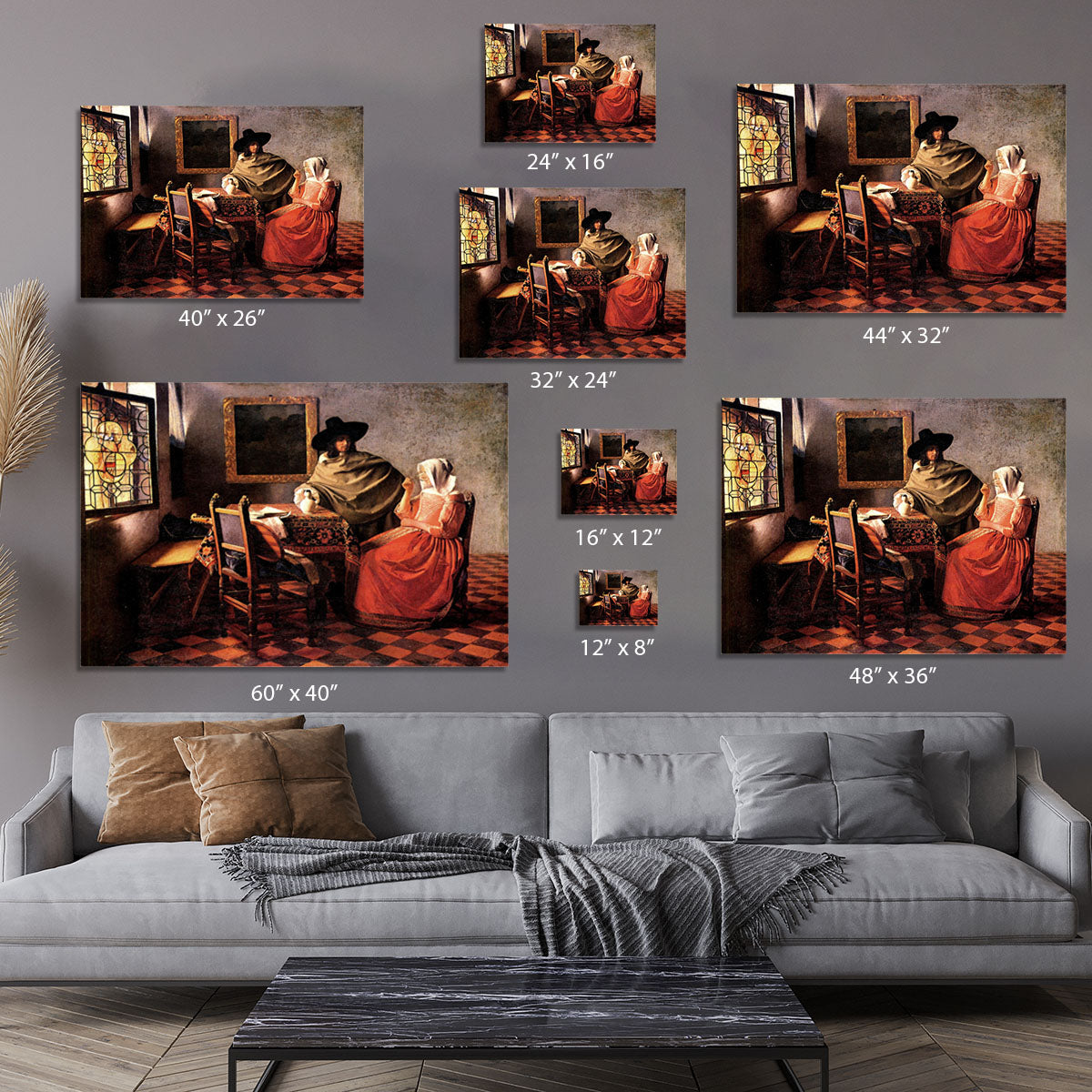 Glass of wine by Vermeer Canvas Print or Poster - Canvas Art Rocks - 7