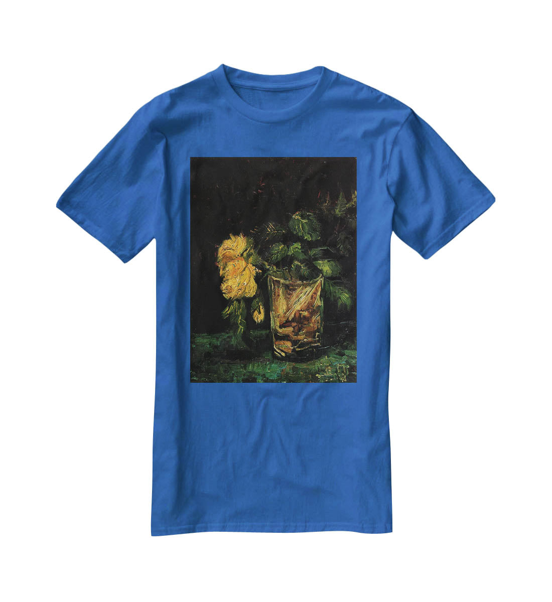 Glass with Roses by Van Gogh T-Shirt - Canvas Art Rocks - 2