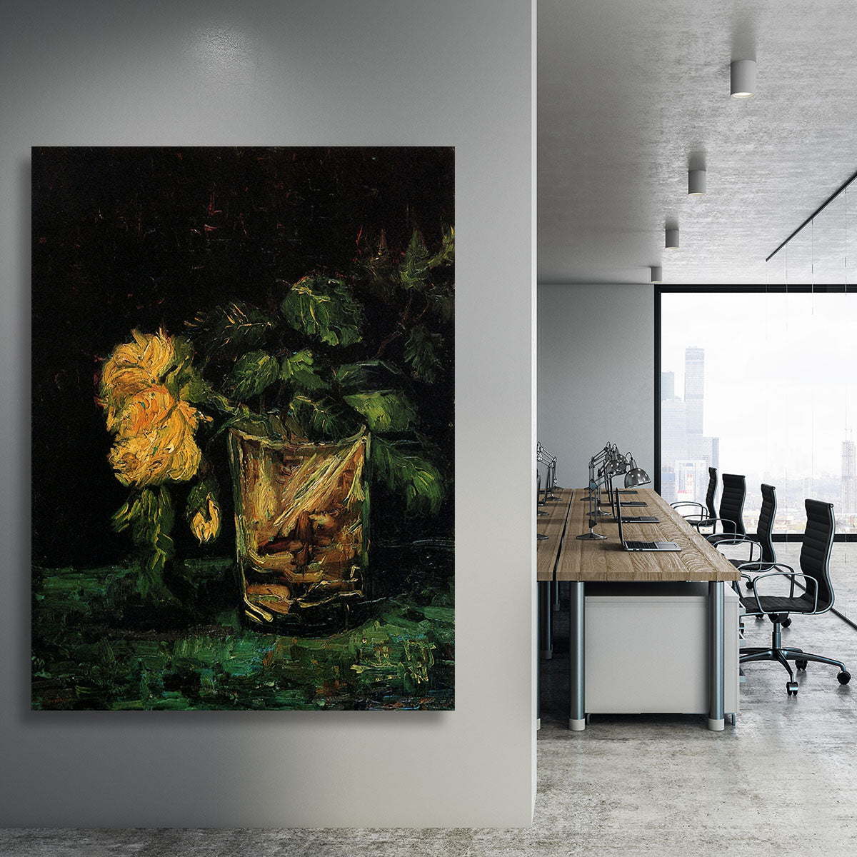 Glass with Roses by Van Gogh Canvas Print or Poster - Canvas Art Rocks - 3