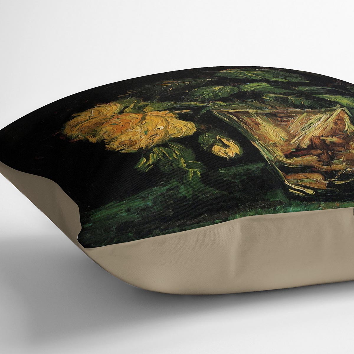 Glass with Roses by Van Gogh Cushion