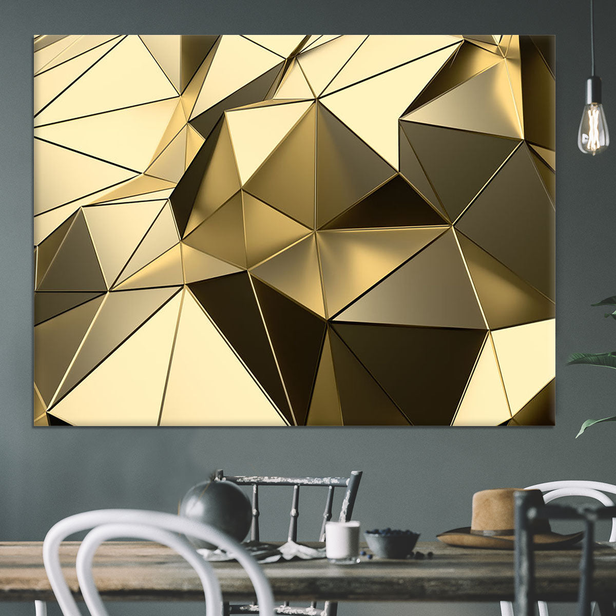 Gold Geometric Surface Canvas Print or Poster - Canvas Art Rocks - 3