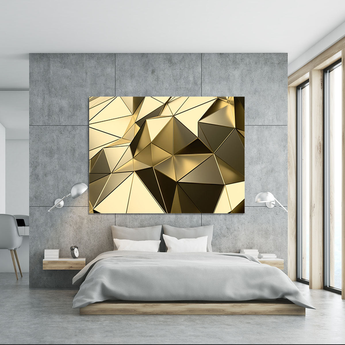 Gold Geometric Surface Canvas Print or Poster - Canvas Art Rocks - 5