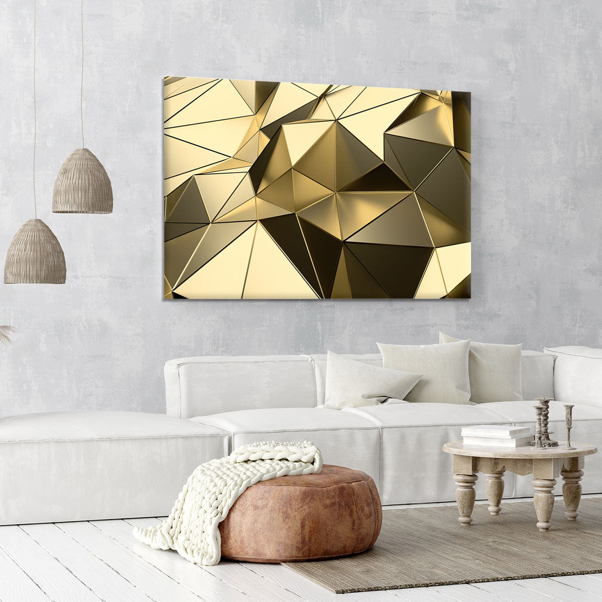 Gold Geometric Surface Canvas Print or Poster - Canvas Art Rocks - 6