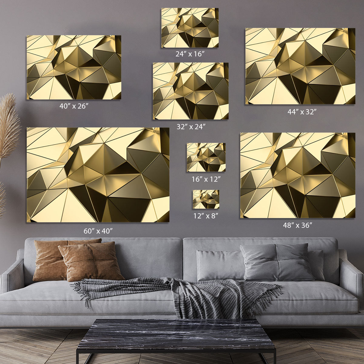 Gold Geometric Surface Canvas Print or Poster - Canvas Art Rocks - 7
