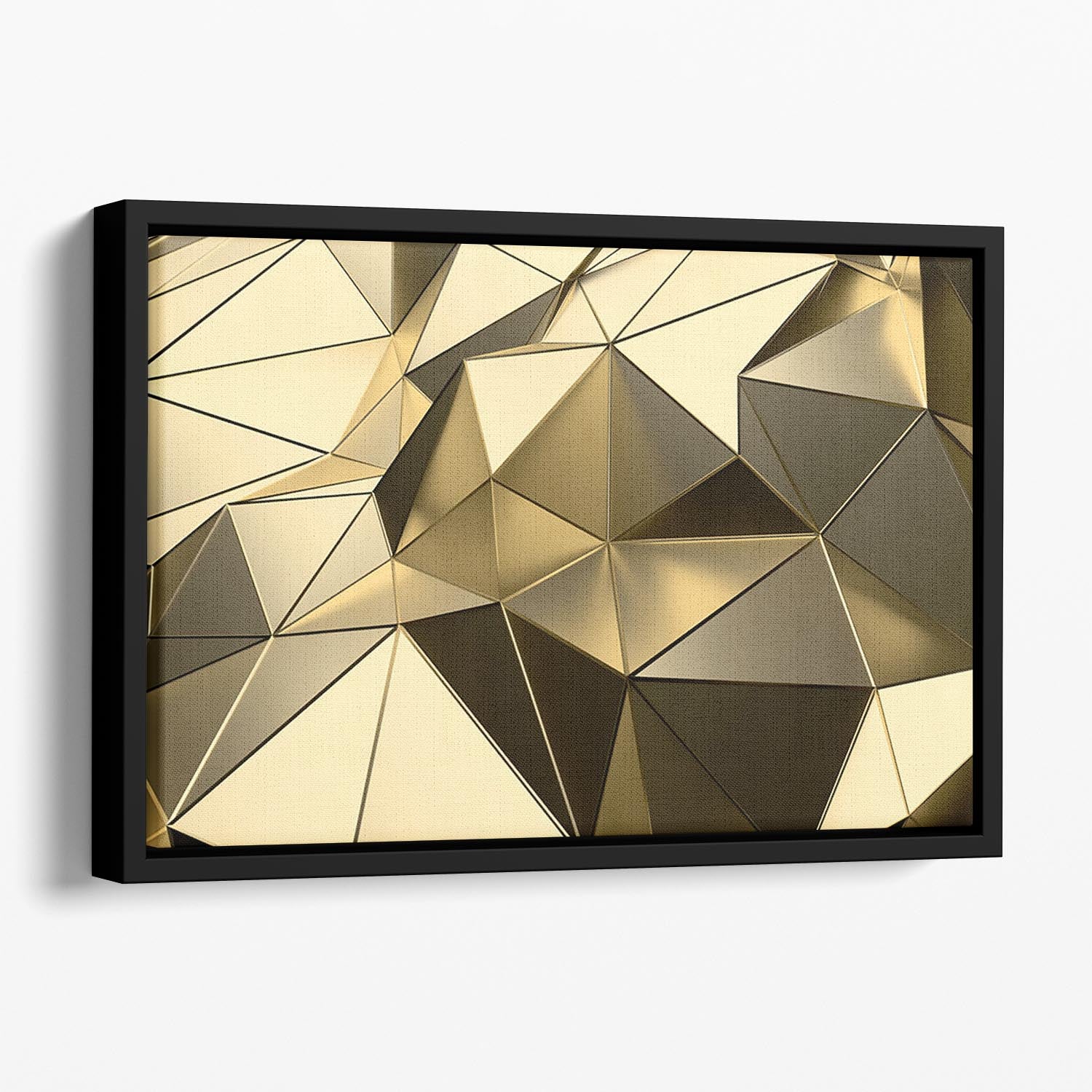 Gold Geometric Surface Floating Framed Canvas - Canvas Art Rocks - 1