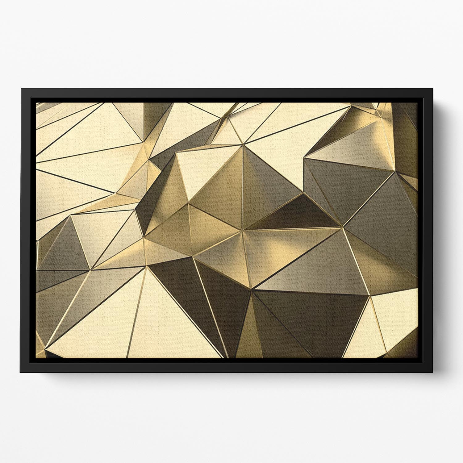 Gold Geometric Surface Floating Framed Canvas - Canvas Art Rocks - 2