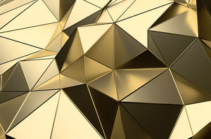 Gold Geometric Surface Wall Mural Wallpaper - Canvas Art Rocks - 1