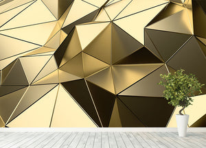 Gold Geometric Surface Wall Mural Wallpaper - Canvas Art Rocks - 4