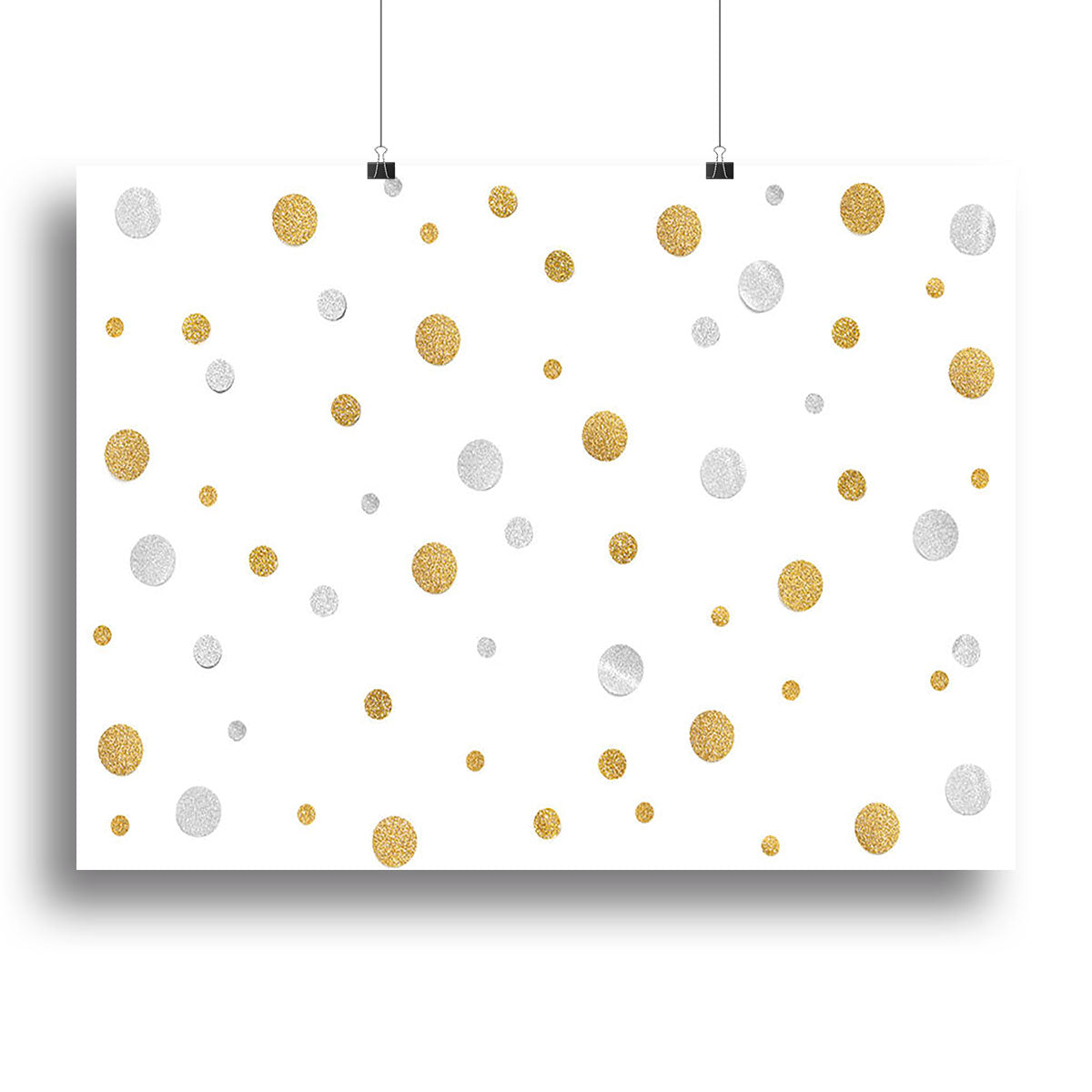 Gold and Silver Glitter Polka Dot Canvas Print or Poster - Canvas Art Rocks - 2
