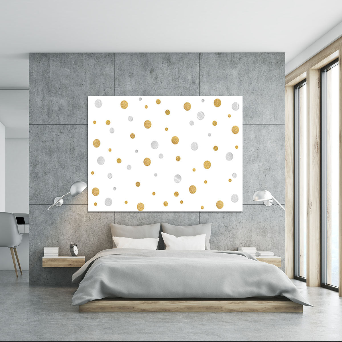 Gold and Silver Glitter Polka Dot Canvas Print or Poster - Canvas Art Rocks - 5