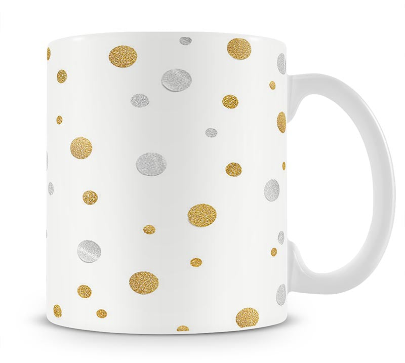 Gold and Silver Glitter Polka Dot Mug - Canvas Art Rocks - 1