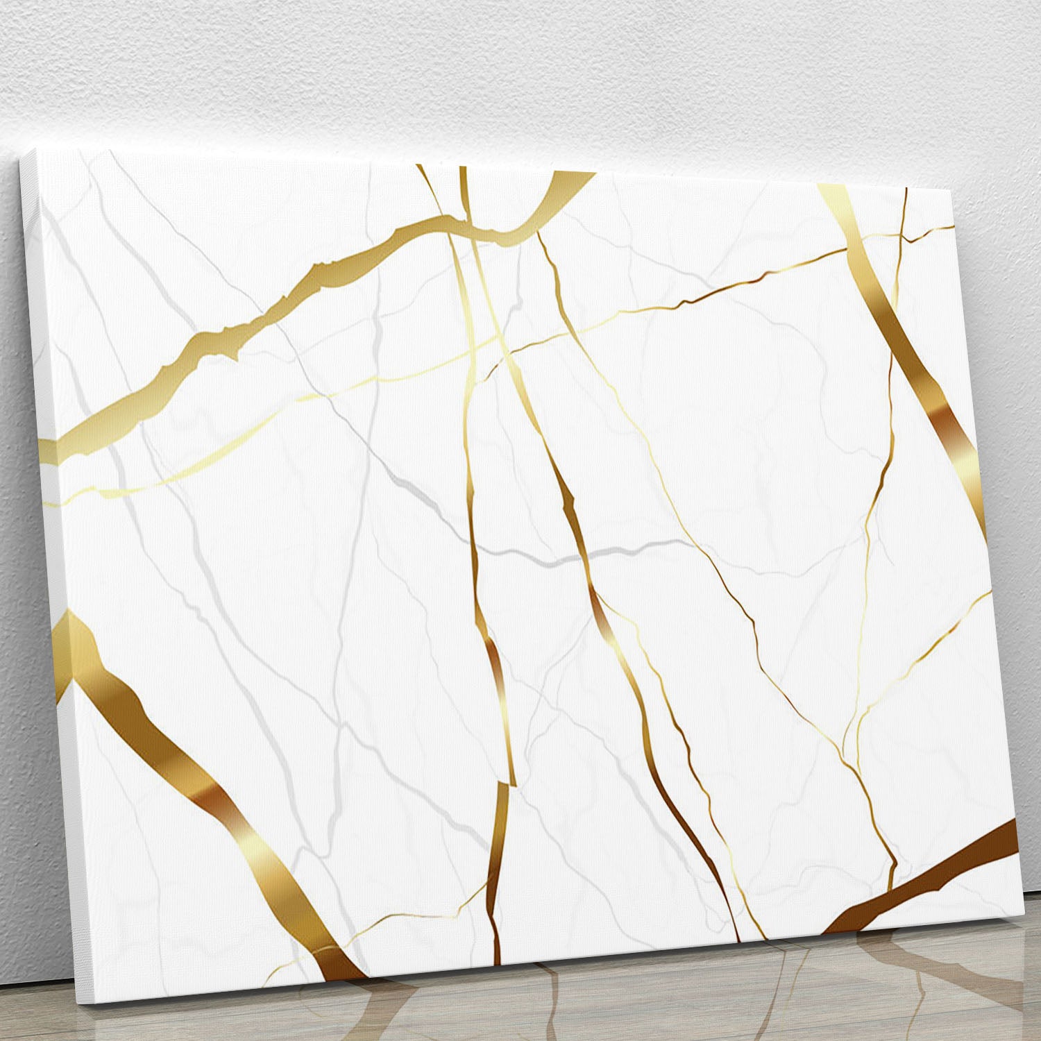 Gold and White Veined Marble Canvas Print or Poster - Canvas Art Rocks - 1