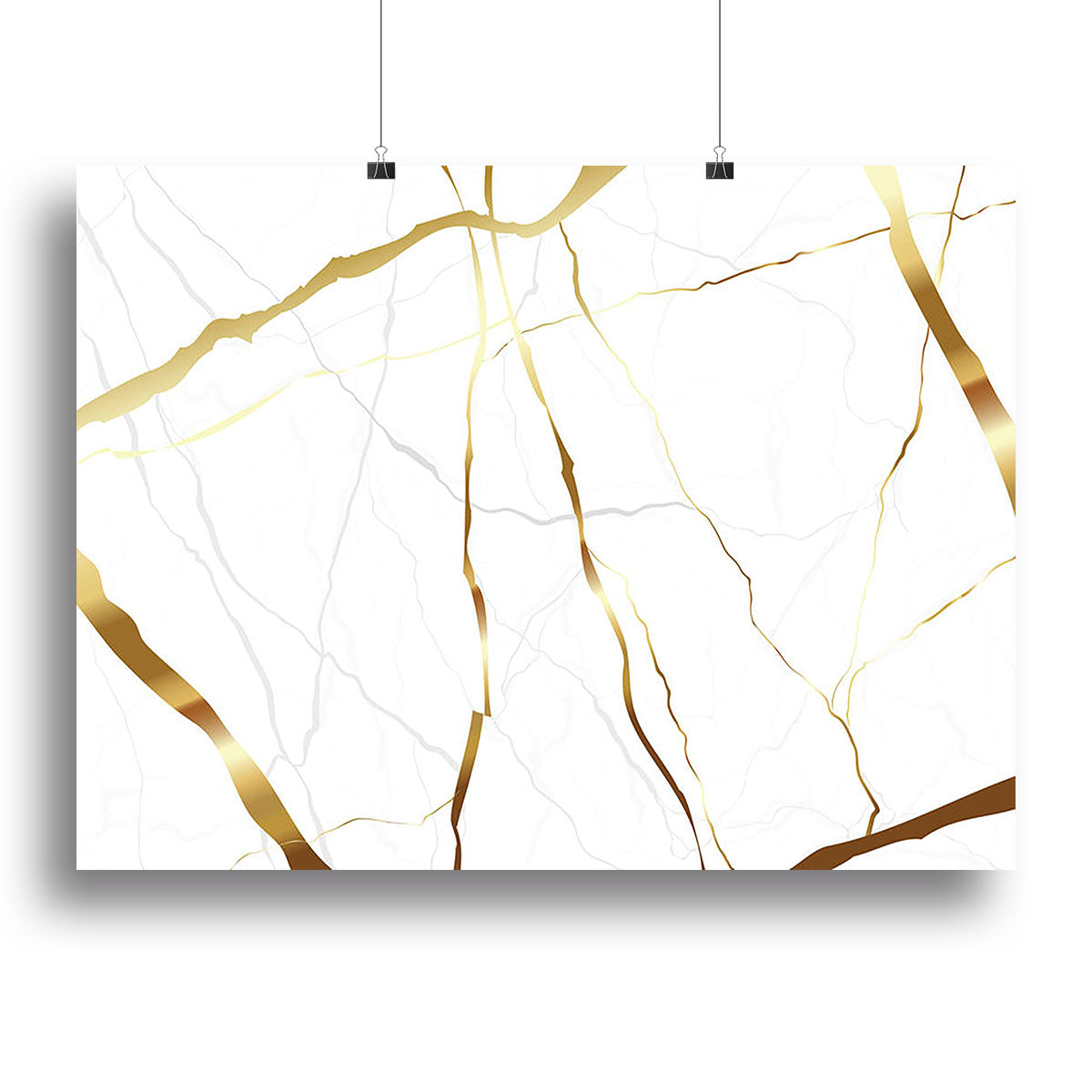 Gold and White Veined Marble Canvas Print or Poster - Canvas Art Rocks - 2