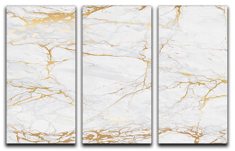 Golden Marble 3 Split Panel Canvas Print - Canvas Art Rocks - 1