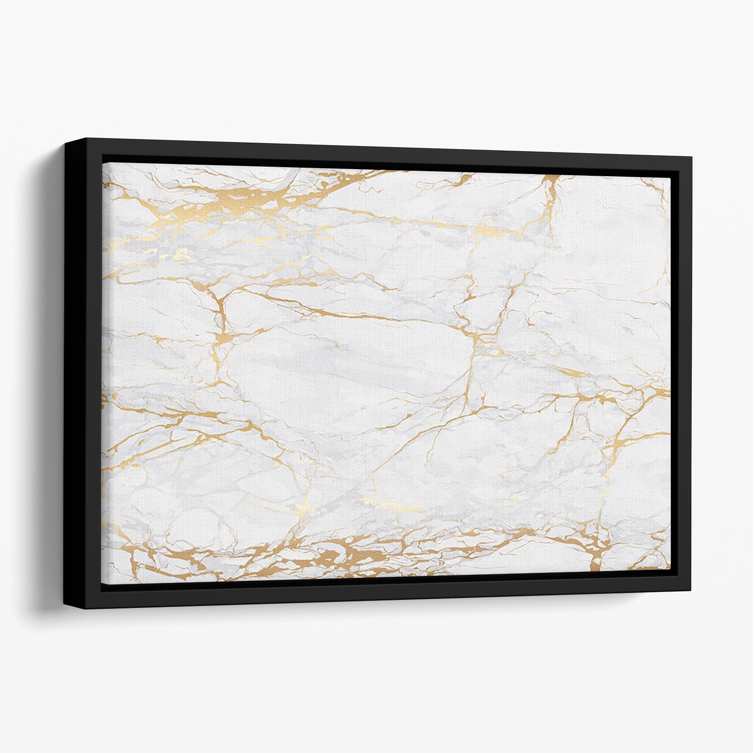 Golden Marble Floating Framed Canvas - Canvas Art Rocks - 1