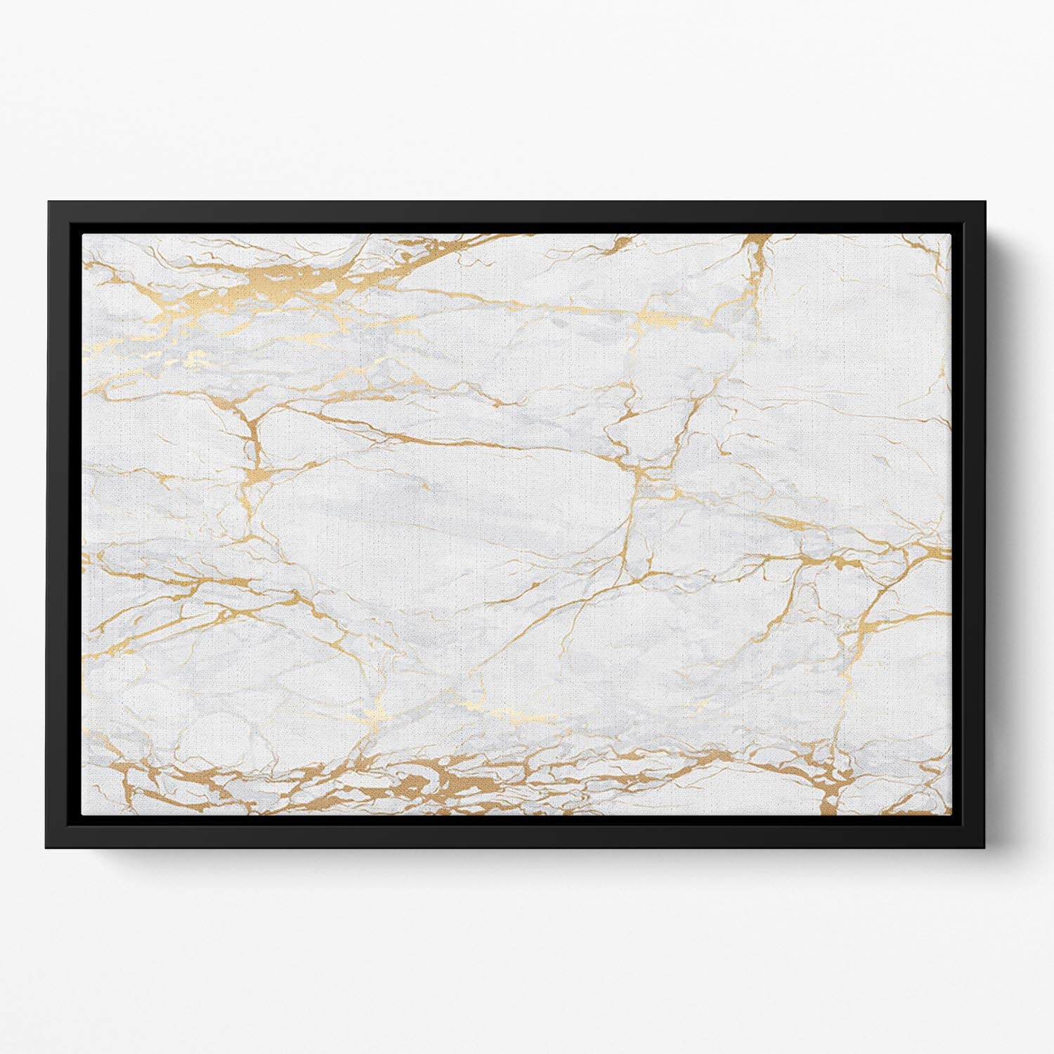 Golden Marble Floating Framed Canvas - Canvas Art Rocks - 2