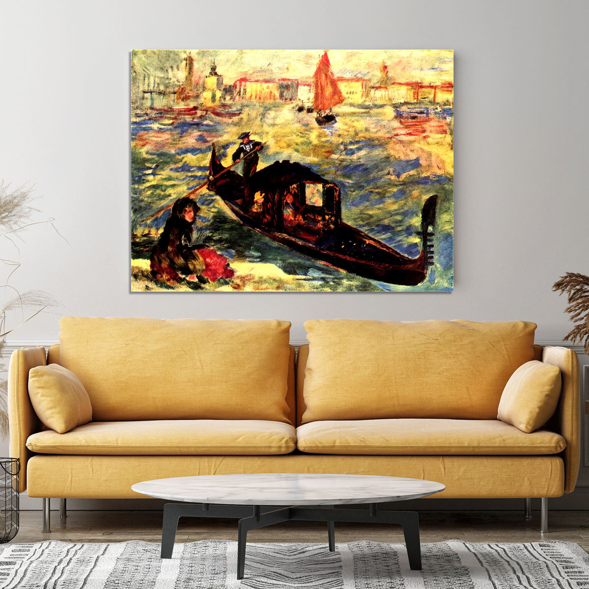 Gondola on the Canale Grande by Renoir Canvas Print or Poster - Canvas Art Rocks - 4