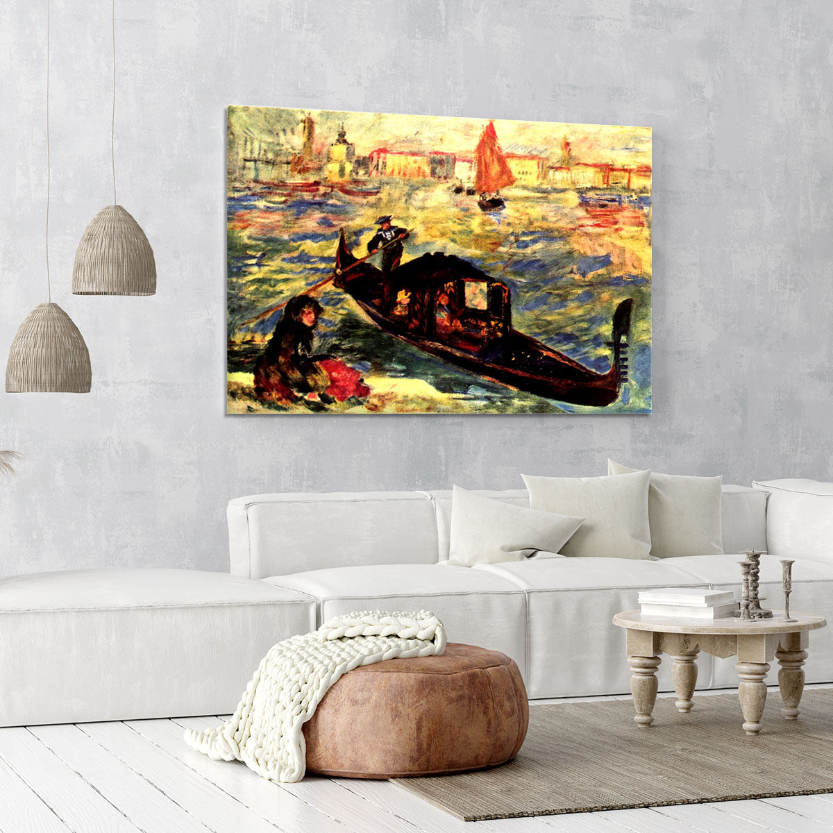 Gondola on the Canale Grande by Renoir Canvas Print or Poster - Canvas Art Rocks - 6