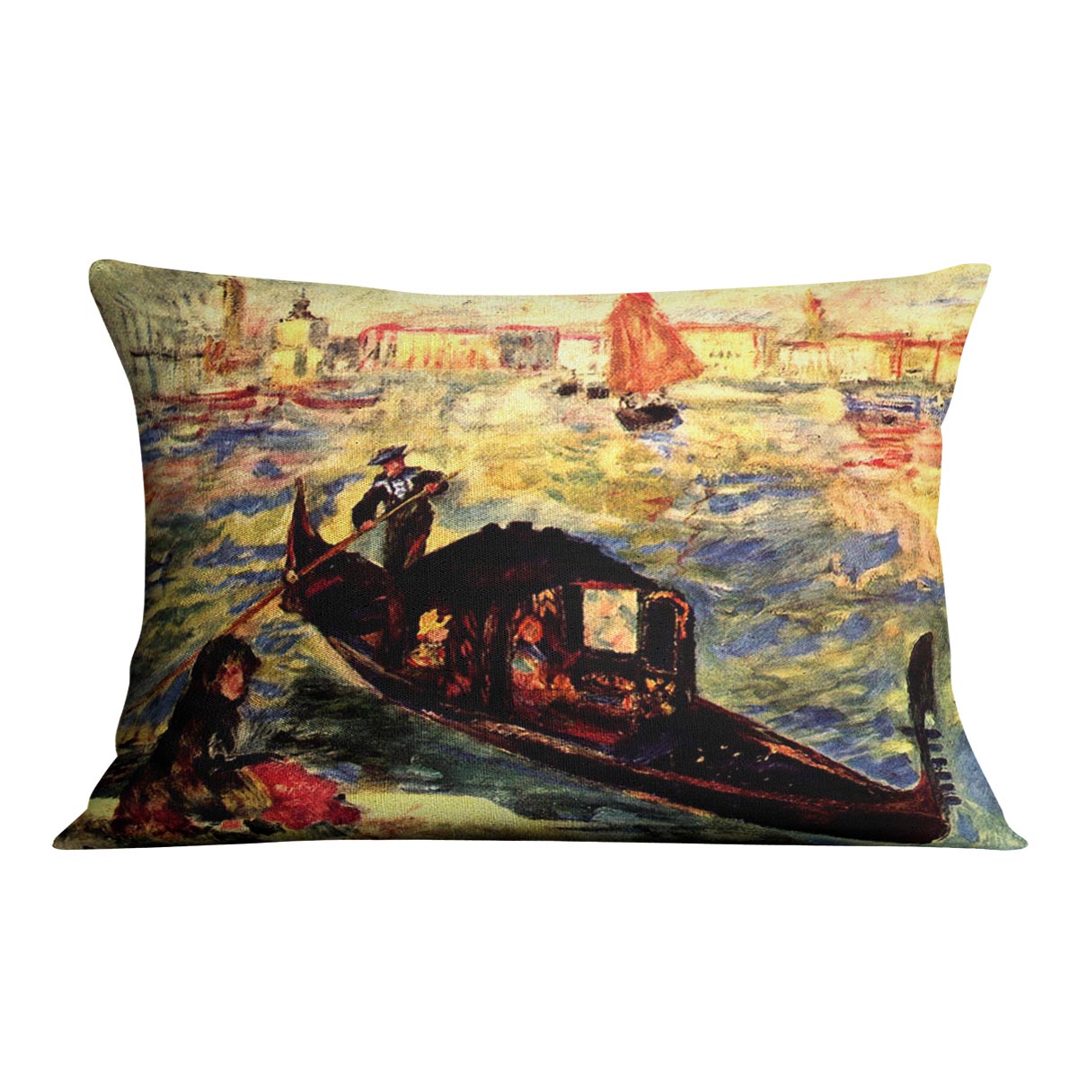 Gondola on the Canale Grande by Renoir Cushion