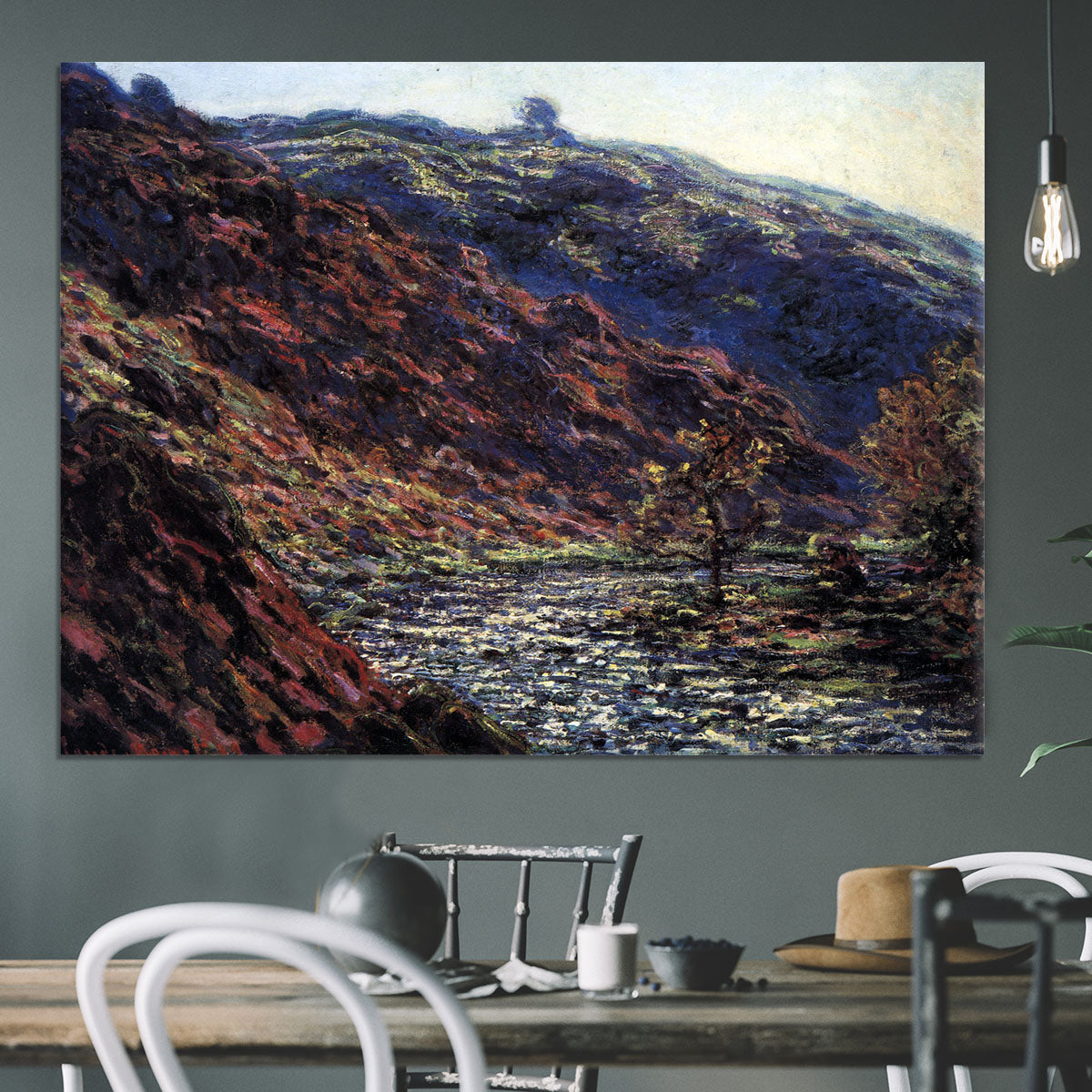 Gorge of the Petite Creuse by Monet Canvas Print or Poster - Canvas Art Rocks - 3