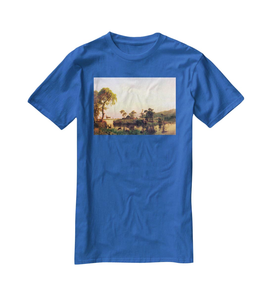 Gosnold on Cuttyhunk 1602 by Bierstadt T-Shirt - Canvas Art Rocks - 2