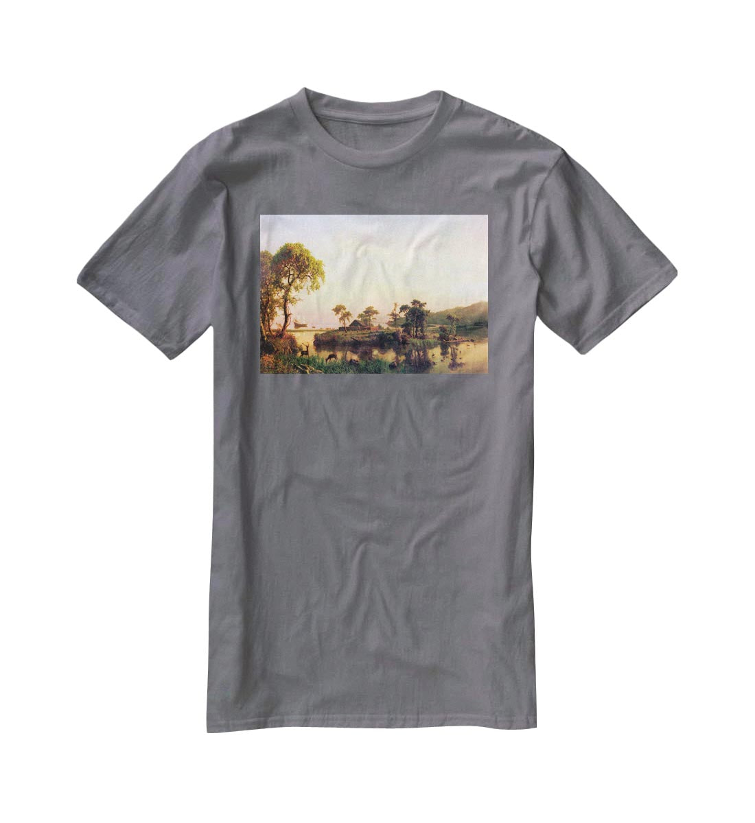 Gosnold on Cuttyhunk 1602 by Bierstadt T-Shirt - Canvas Art Rocks - 3