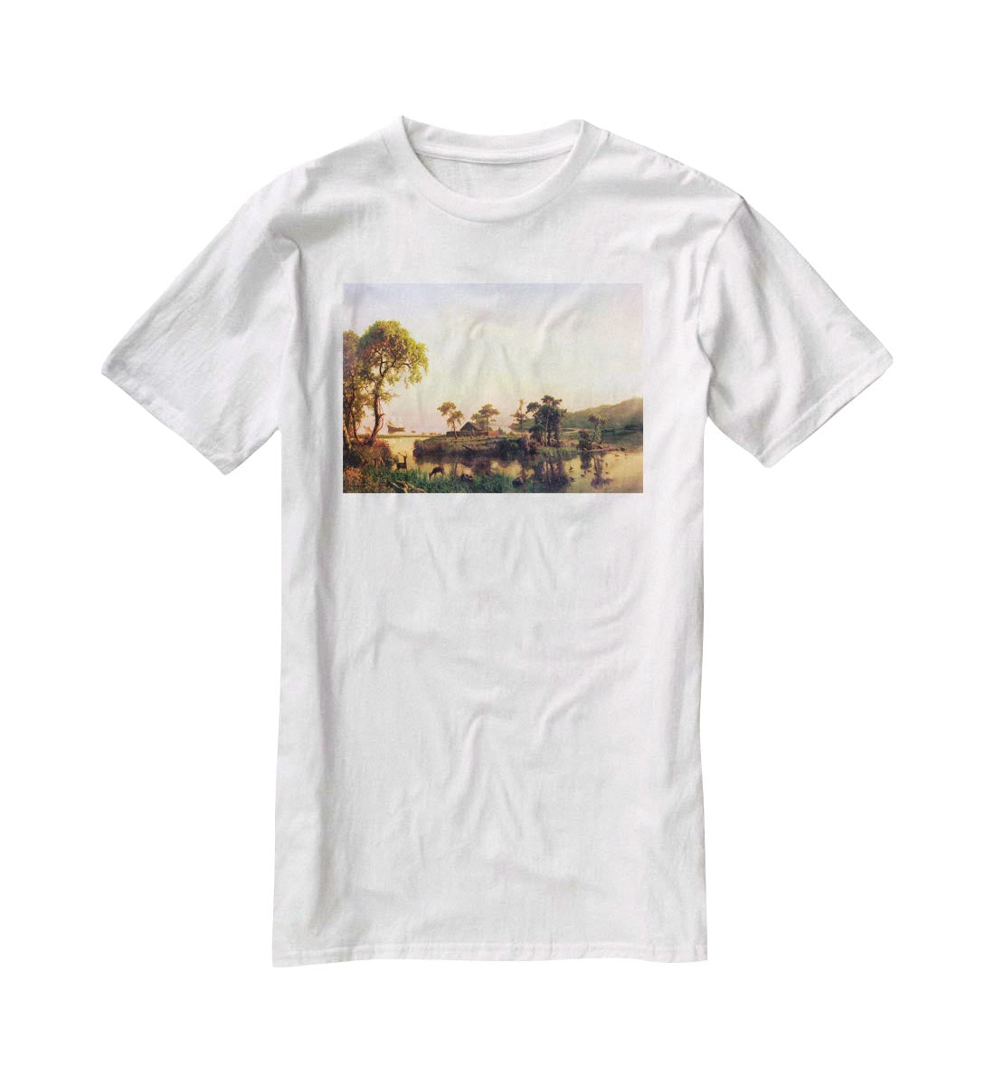 Gosnold on Cuttyhunk 1602 by Bierstadt T-Shirt - Canvas Art Rocks - 5