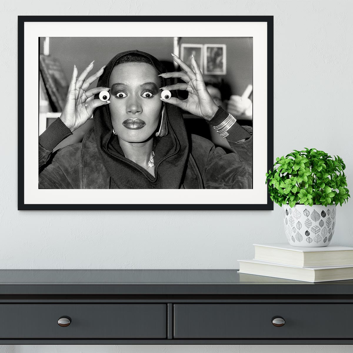 Grace Jones is all eyes Framed Print - Canvas Art Rocks - 1