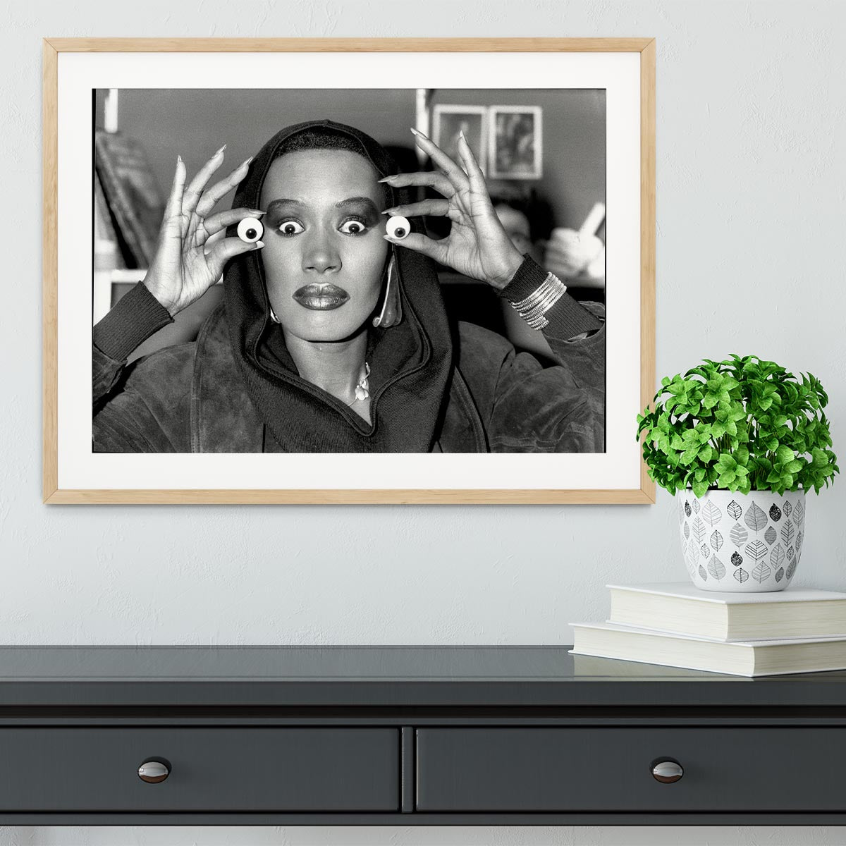 Grace Jones is all eyes Framed Print - Canvas Art Rocks - 3