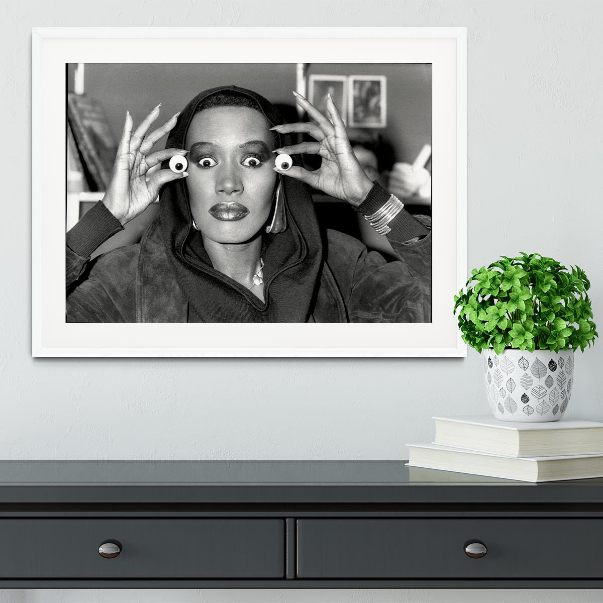 Grace Jones is all eyes Framed Print - Canvas Art Rocks - 5