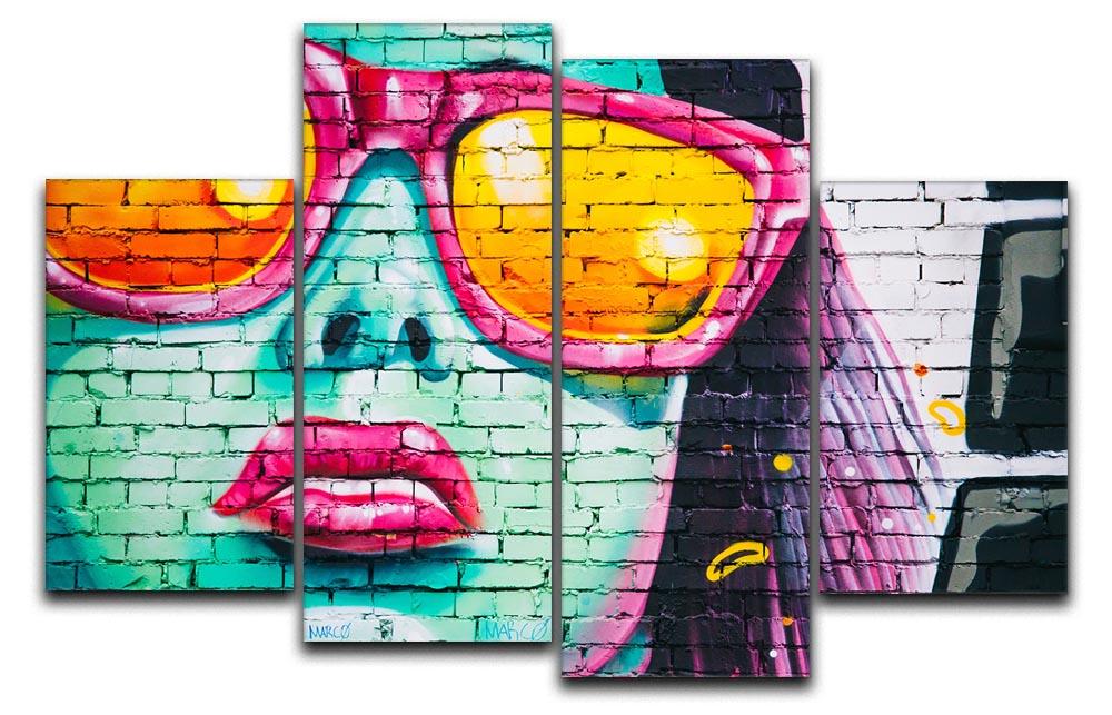 Graffiti Glasses 4 Split Panel Canvas  - Canvas Art Rocks - 1