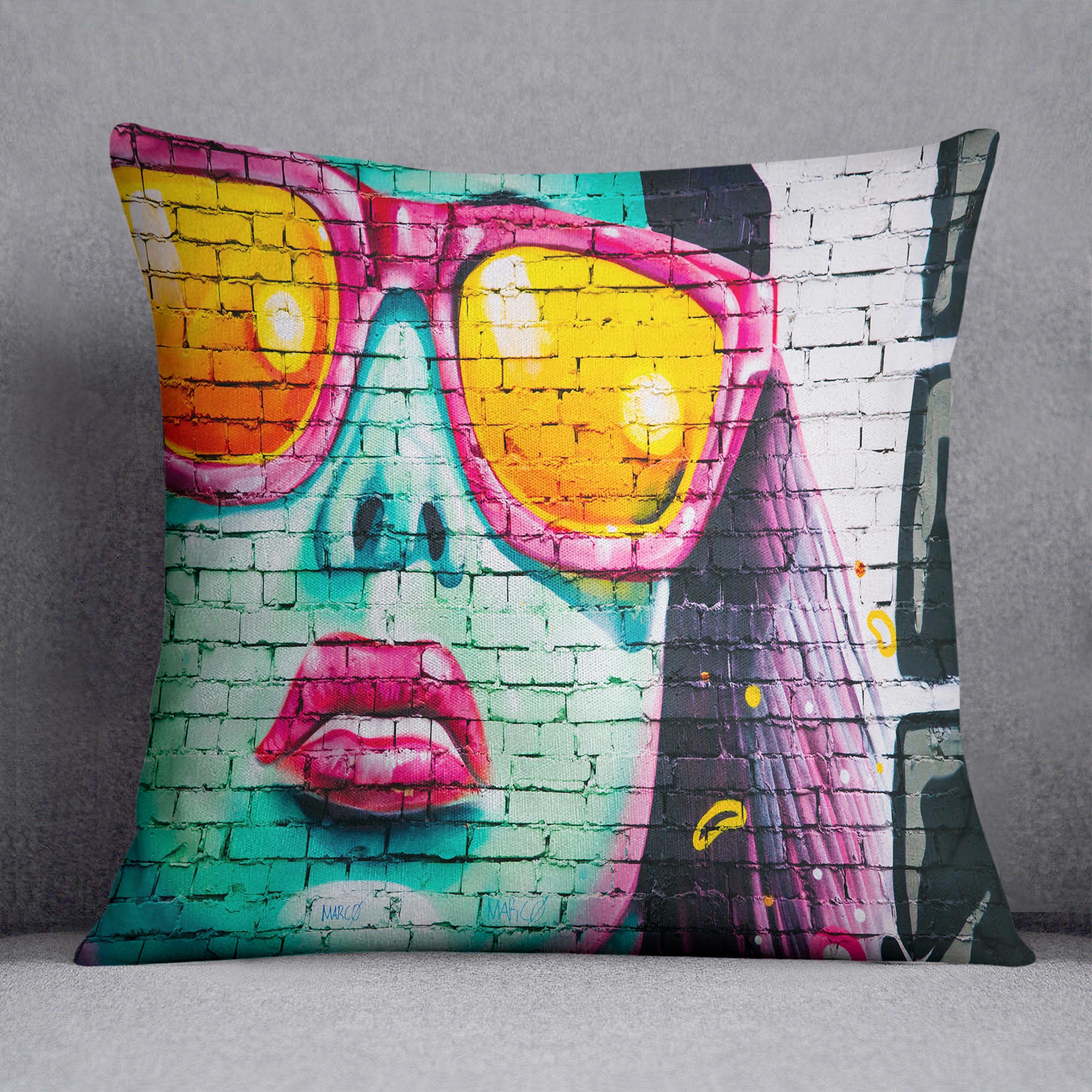 Graffiti Glasses Cushion