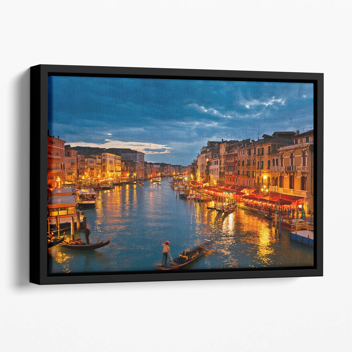 Grand Canal Venice at night Floating Framed Canvas