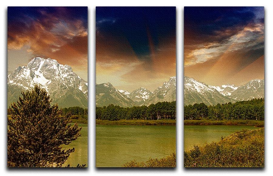 Grand Teton National Park 3 Split Panel Canvas Print - Canvas Art Rocks - 1
