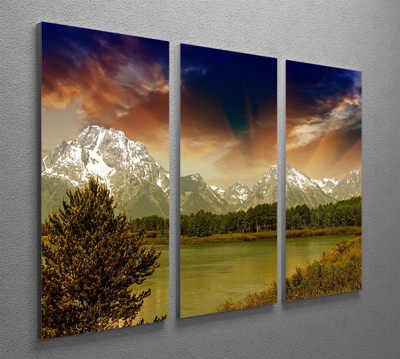 Grand Teton National Park 3 Split Panel Canvas Print - Canvas Art Rocks - 2