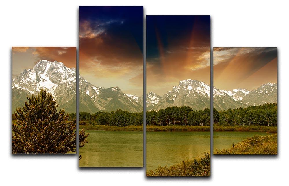 Grand Teton National Park 4 Split Panel Canvas  - Canvas Art Rocks - 1
