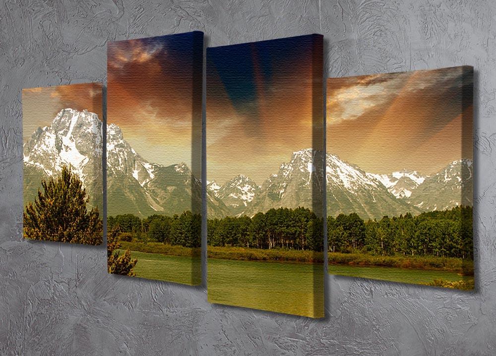Grand Teton National Park 4 Split Panel Canvas  - Canvas Art Rocks - 2