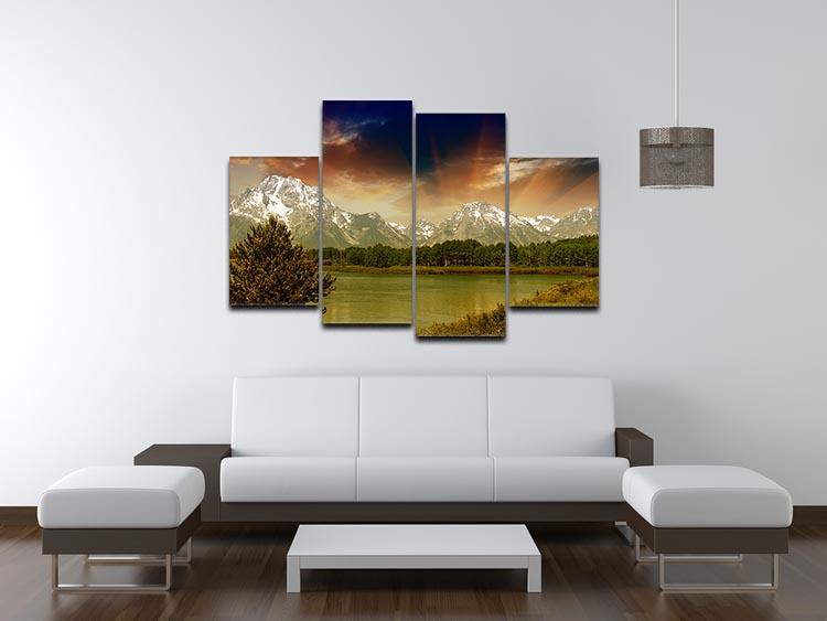 Grand Teton National Park 4 Split Panel Canvas  - Canvas Art Rocks - 3