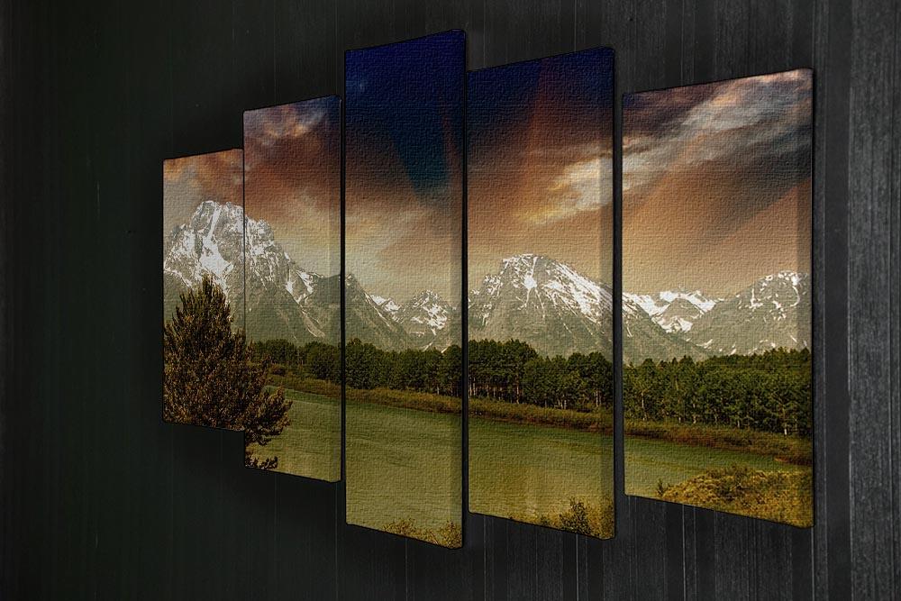 Grand Teton National Park 5 Split Panel Canvas  - Canvas Art Rocks - 2