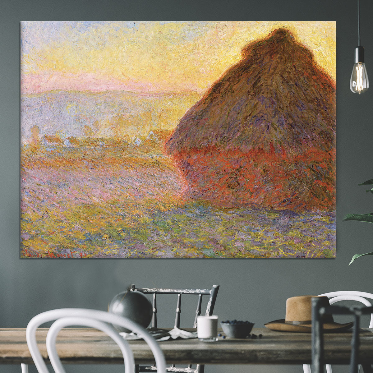 Graystacks by Monet Canvas Print or Poster - Canvas Art Rocks - 3